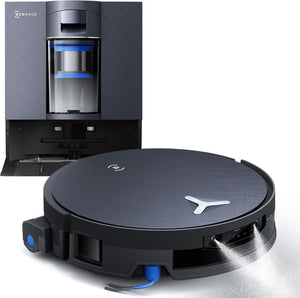 ECOVACS DEEBOT X12 OMNICYCLONE Robot Vacuum and Mop, 22000Pa Suction, FocusJet Pre-Spray, Bagless Dust Station, OZMO Self-Washing Mop, TruEdge Cleaning, ZeroTangle, AIVI 3D AI Navigation