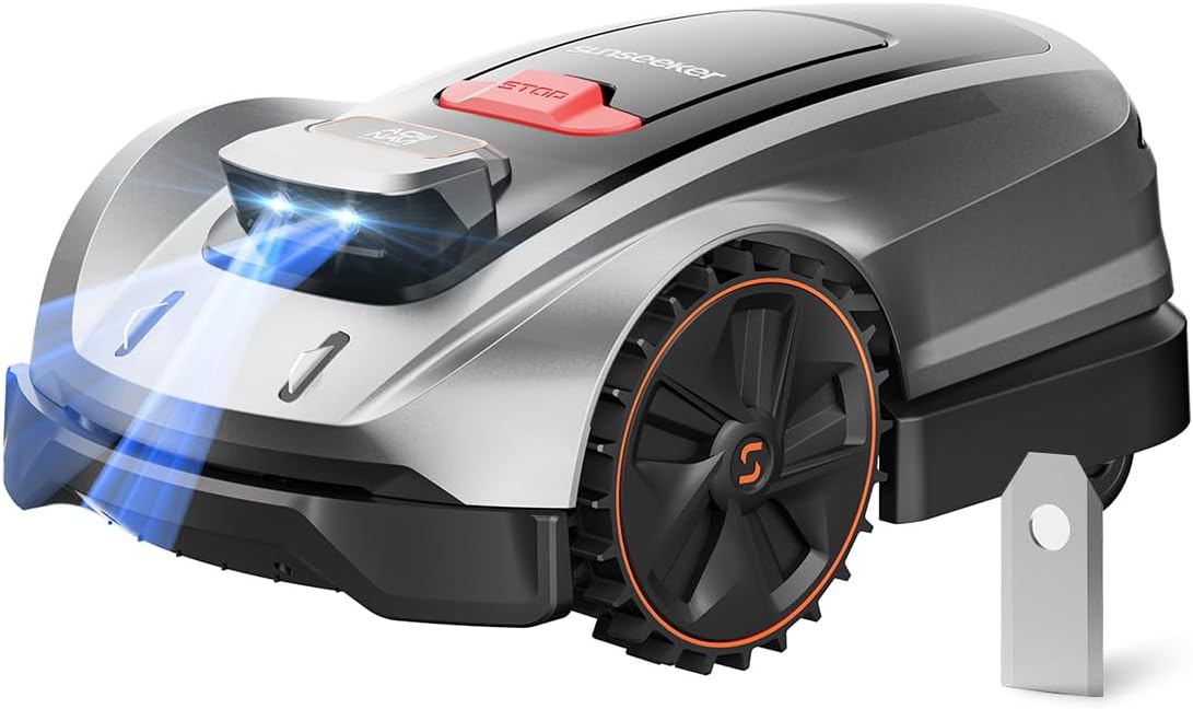 Sunseeker X3 Plus Robot Lawn Mower no Wire,0.3 Acre/13,000 Sq. Ft,Smart APP Control, AI & RTK Navigation, 6 Muti-Zone, Path Planning, for Small/Medium Yards, Included a Set of Blades.