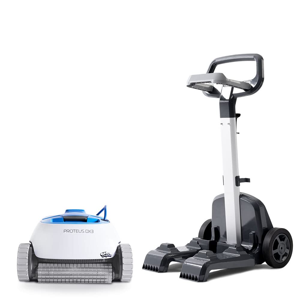 Dolphin Proteus DX3 Automatic Robotic Pool Vacuum Cleaner, Wall Climbing, Active Scrubber Brush, Ideal for In-ground Pools up to 33 FT in Length