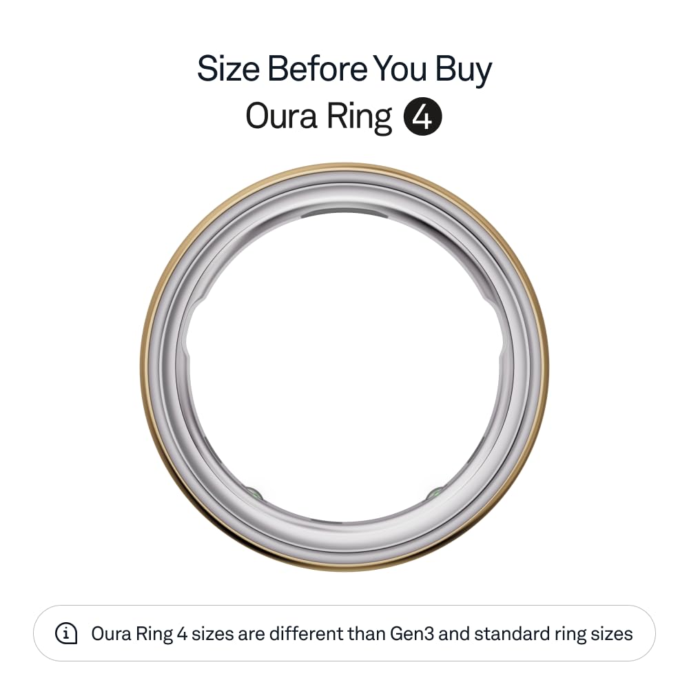 Oura Ring 4 - Gold - Size 8 - Sleep, Activity, Women’s Health, AI Advisor, Up to 8 Days of Battery Life, Size Before You Buy, Android & iOS Compatible