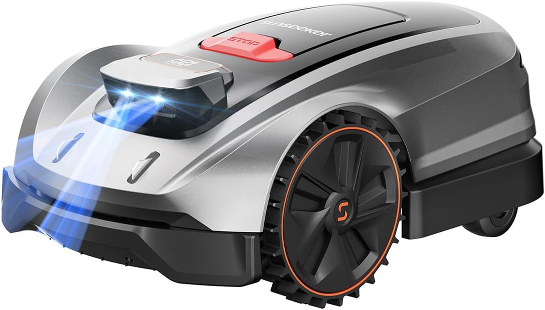 Sunseeker X3 Plus Robot Lawn Mower no Wire,0.3 Acre/13,000 Sq. Ft,Smart APP Control, AI & RTK Navigation, 6 Muti-Zone, Path Planning, for Small/Medium Yards, Included a Set of Blades.