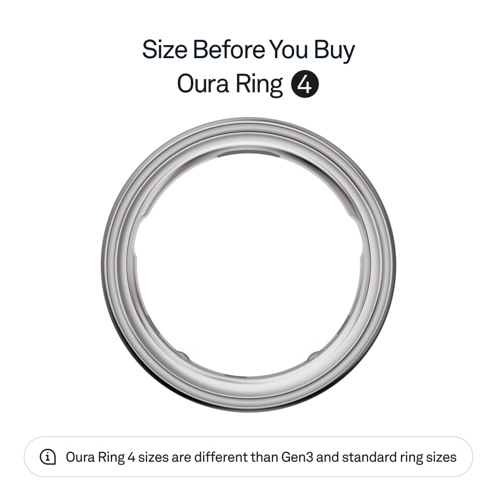Oura Ring 4 - Silver - Size 9 - Sleep, Activity, Women’s Health, AI Advisor, Up to 8 Days of Battery Life, Size Before You Buy, Android & iOS Compatible