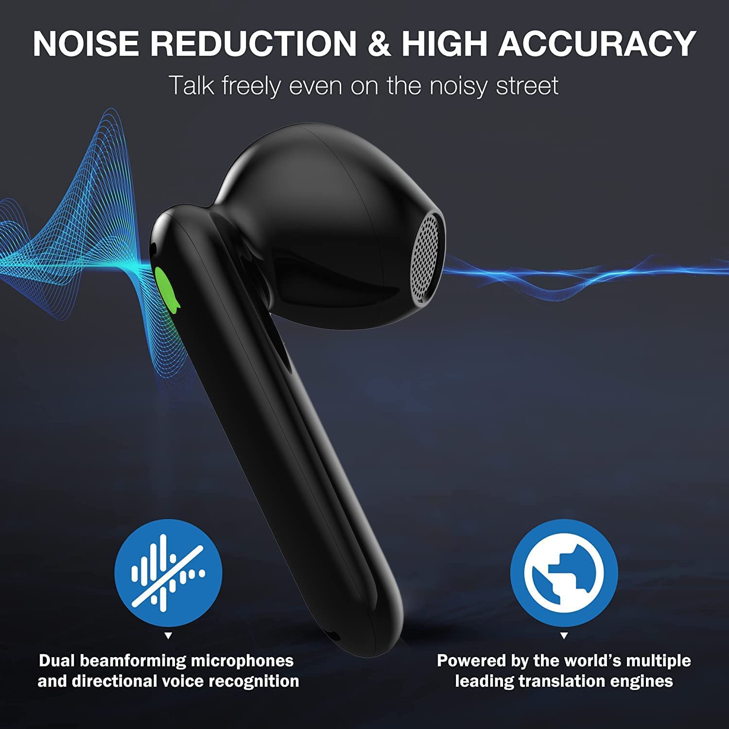 Polypal P1 AI Translation Earbuds Real Time, 138 Languages 7-in-1 Translator Earbuds, Audifonos Traductores Inglés Español, Speech & Video Translation for Business, Travel, Language Learning