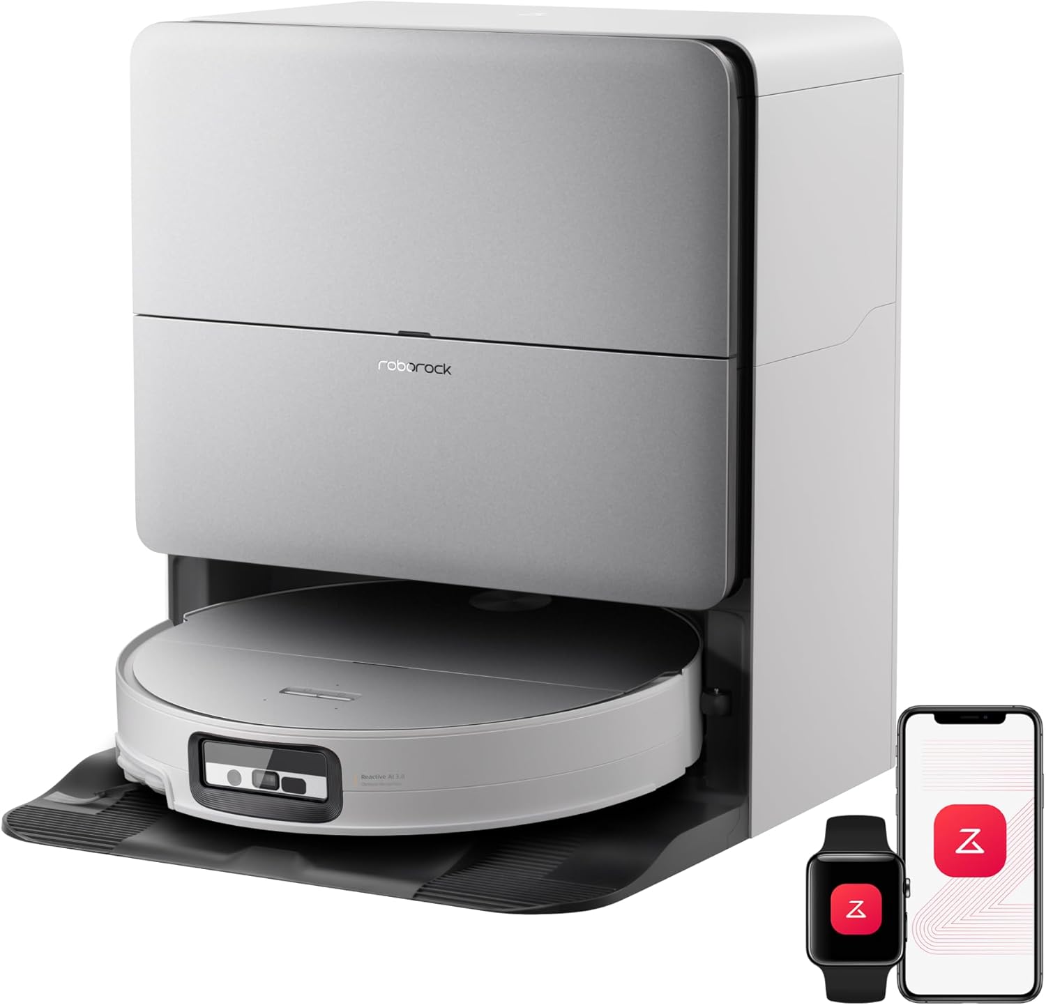 roborock Saros 20 Sonic Robotstofzuiger en Dweilrobot, VibraRise 5.0 Dweilsysteem, 36.000 Pa Zuigkracht, Ontwijk 300+ Obstakels, AdaptiLift Chassis 3.0, FlexiArm Riser, Gloednieuwe RockDock, Zwart