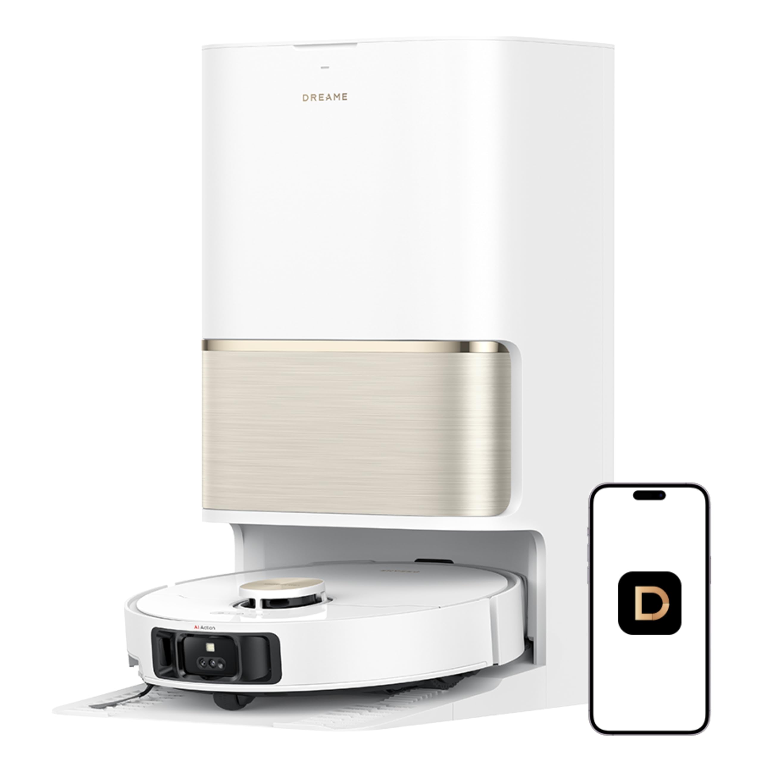 DREAME L60 Pro Ultra Robot Vacuum and Mop with Auto-Empty, 35,000Pa Suction, Hot Water Mop Self-Cleaning, and Smart Obstacle Avoidance, White