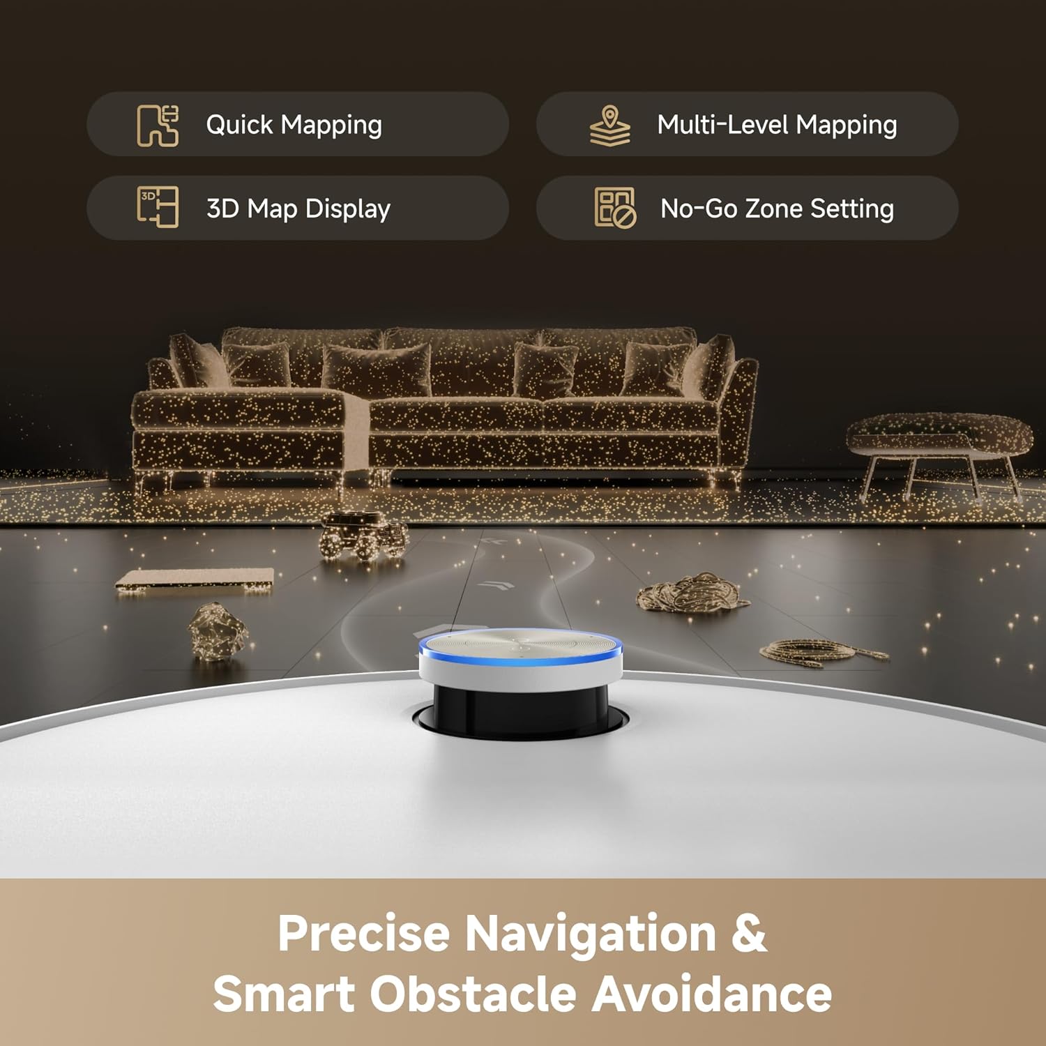 DREAME L60 Pro Ultra Robot Vacuum and Mop with Auto-Empty, 35,000Pa Suction, Hot Water Mop Self-Cleaning, and Smart Obstacle Avoidance, White