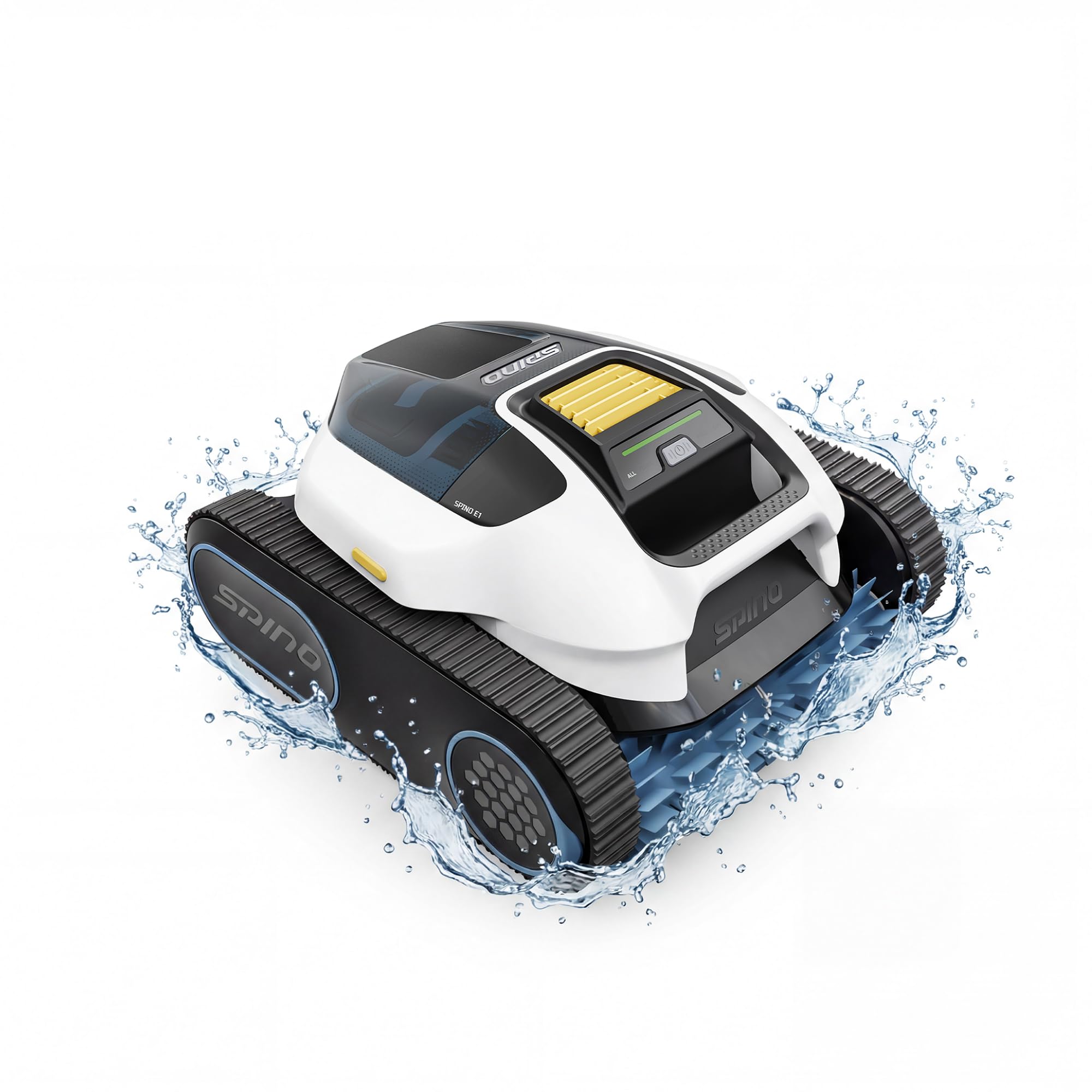 Spino E1 Cordless Robotic Pool Cleaner, Pool Robot for Wall & Waterline Cleaning, Smart Arc Path up to 1,600 Sq.ft, Up to 210 Mins Runtime, Pool Cleaner with 5 Modes, APP Control