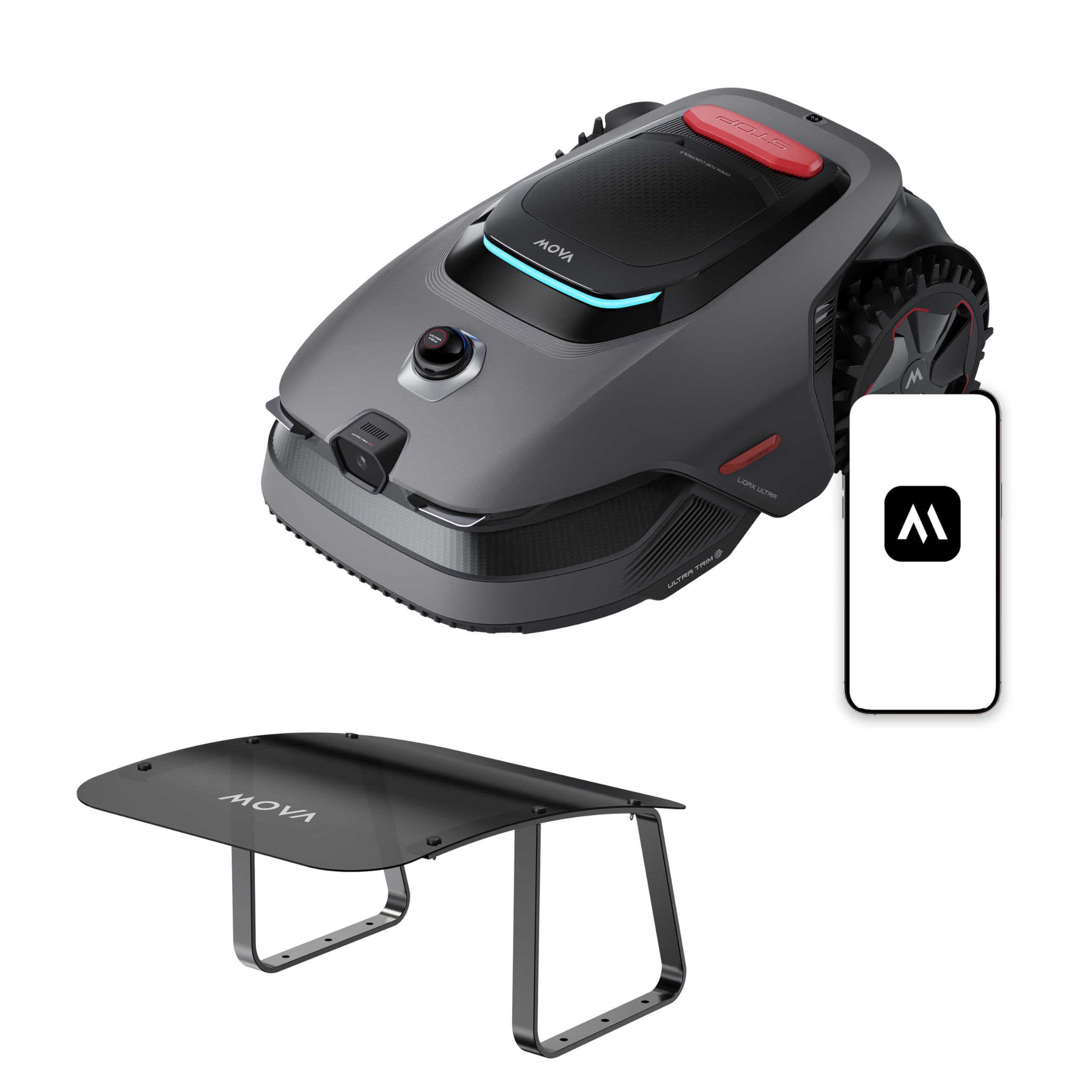 MOVA LiDAX Ultra 2000 Robot Lawn Mower with 4G for 0.5 Acre, No Wire No RTK+360° 3D LiDAR+AI Vision Auto Mapping, Zero-Edge Cutting, Cut Height 1.2"-3.9", 45% Slope, 150 Mowing Zones, Anti-Theft
