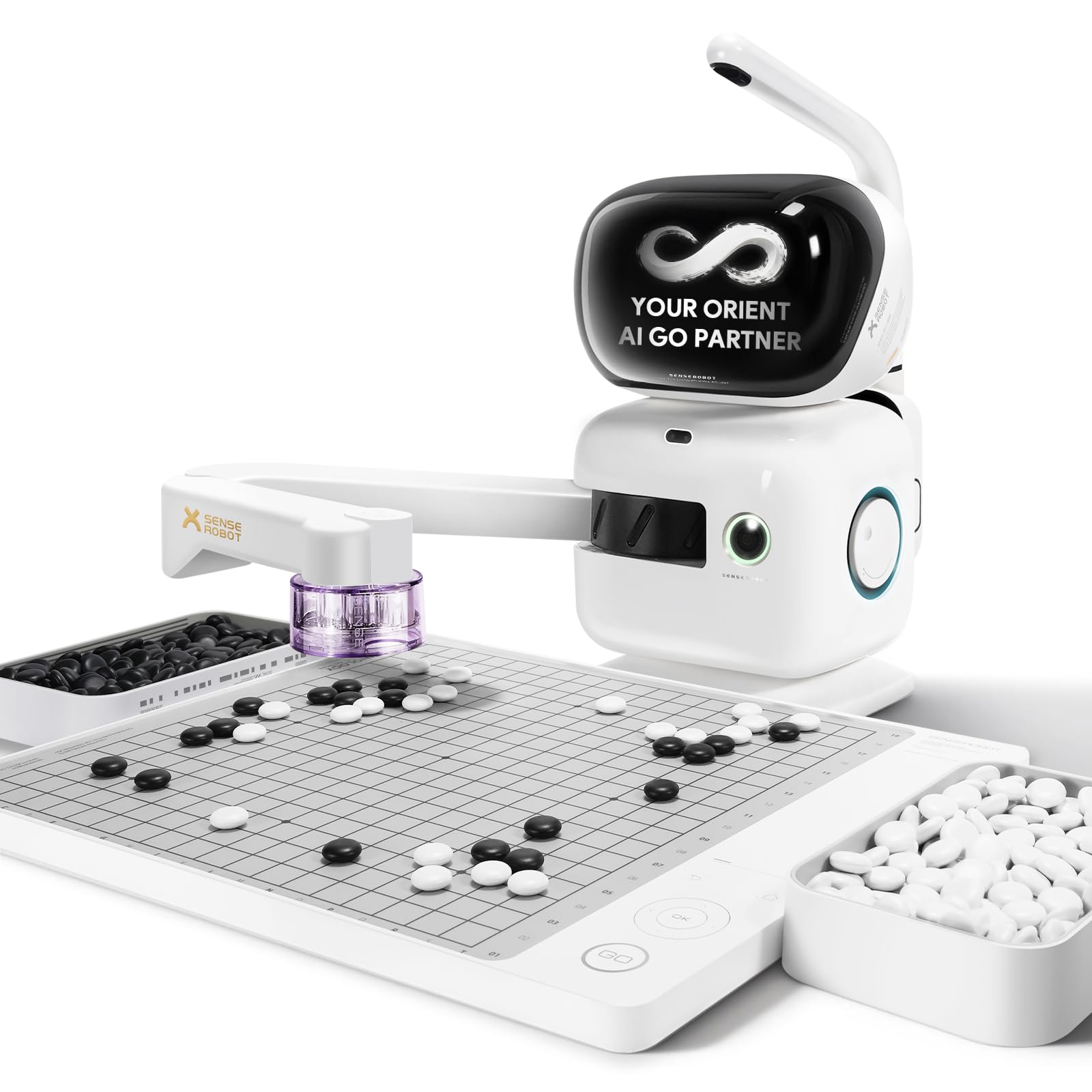 SenseRobot AI Chess Robot with Robotic Arm, Electronic Chess Board for Kids & Adults, 25 AI Levels, 1200+ Exercises, Voice Coaching, Lichess Integration, Wi-Fi OTA Updates
