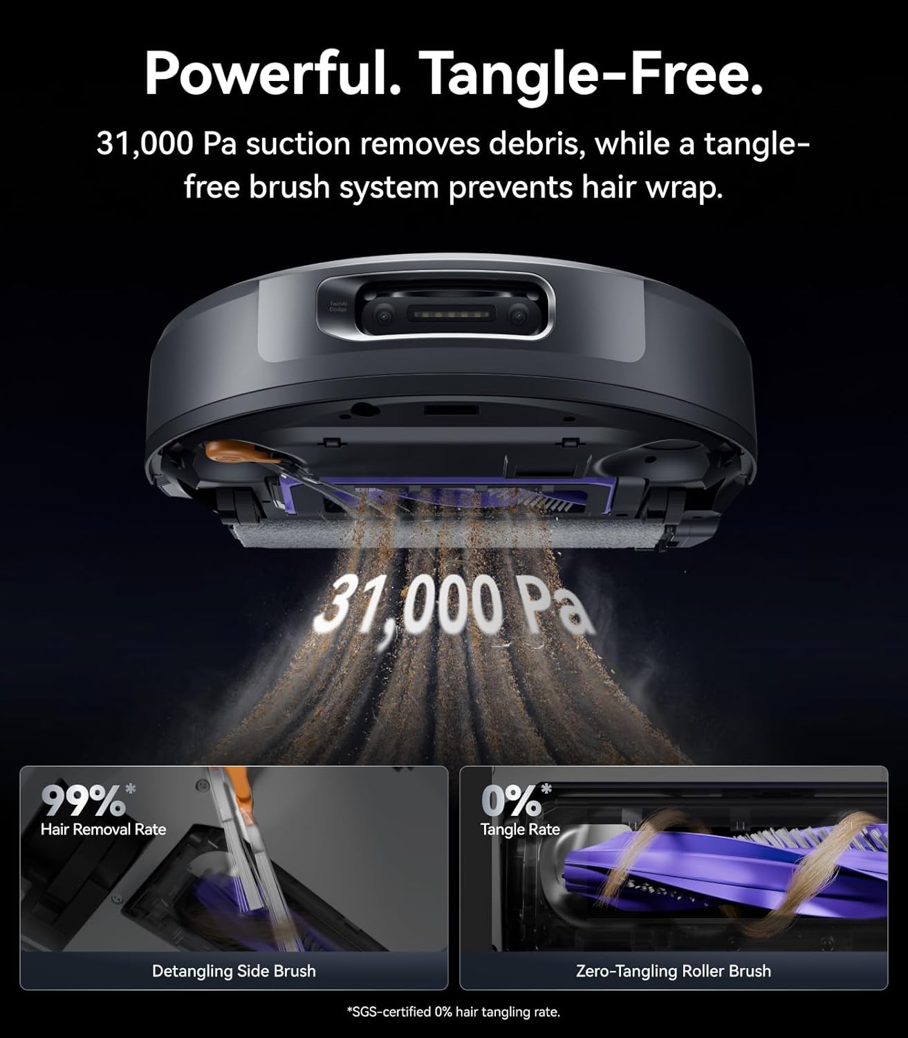 NARWAL Flow 2 Robot Vacuum and Mop Combo, 31,000Pa Suction, FlowWash Self-Cleaning Mop, AI Object Recognition, Self-Emptying & Refilling, 212℉ Hot Water Mop Washing & Drying, Tangle-Free Design