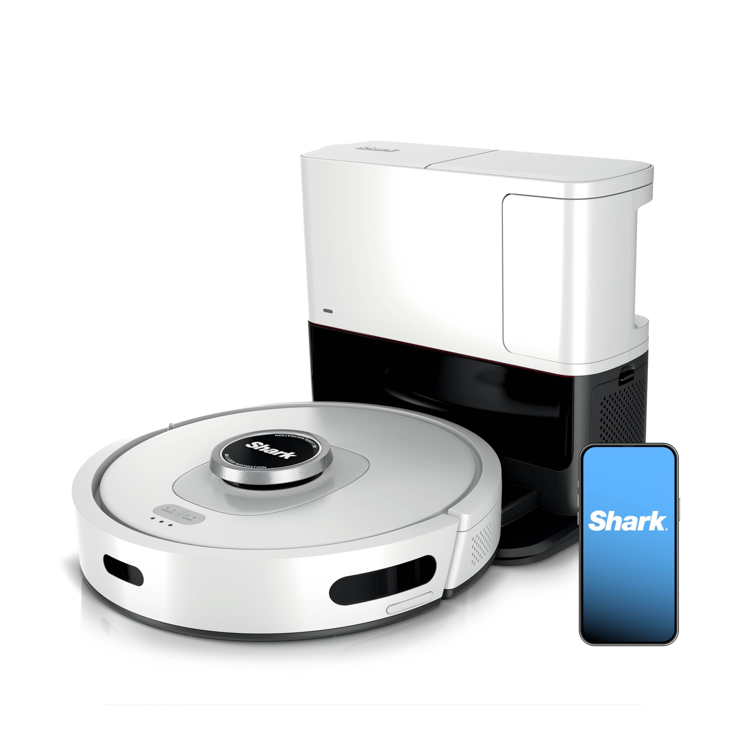 Shark AV2501S AI Ultra Robot Vacuum, with Matrix Clean, Home Mapping, 30-Day Capacity HEPA Bagless Self Empty Base, Perfect for Pet Hair, Wifi, Dark Grey