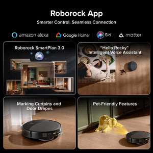 roborock Saros 20 Robot Vacuum and Mop, 3.46 in Double-Layer Threshold, 36,000 Pa, 3.14’’ Ultra Slim, Zero-Tangling for Pet Hair, 212°F Hot Water Wash, AI Powered Smart Cleaning for Carpet, Black