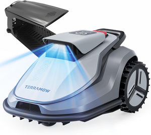 TerraMow V1000 Robot Lawn Mower, Tri-AI Vison Technology Without Wire/RTK/Signal Issues, Auto Mapping, Max 0.3 Acres, Vision Navigation, AI Obstacles Avoidance, 100% Hands Free for Complex Gargen Mow