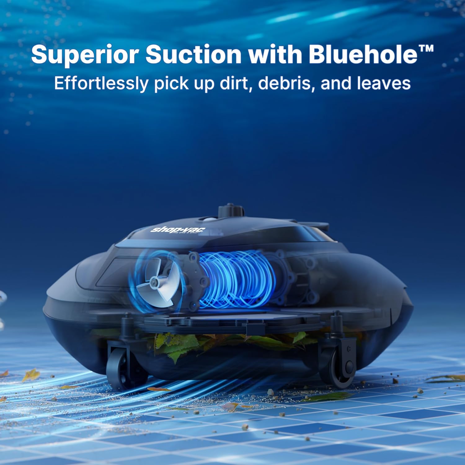 Shop-Vac Cordless Robotic Pool Cleaner, Superior Suction, Smart Senor, DirtLock 2.0, 90-Min Runtime for Above-Ground Flat Pools up to 850 Sq.Ft.