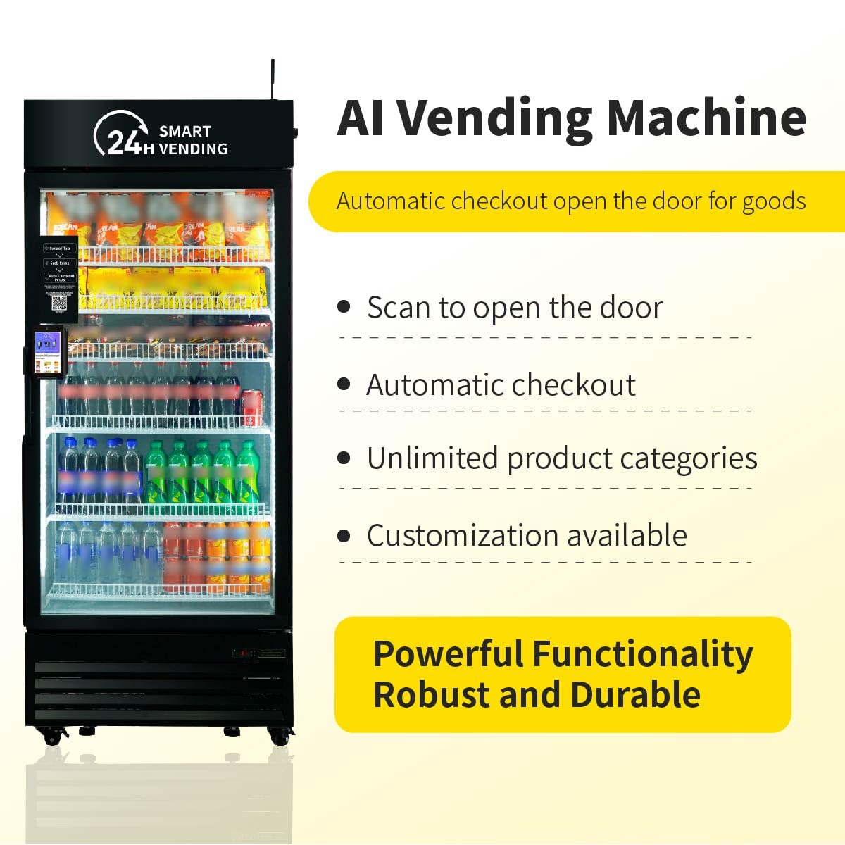 Smart Combo Vending Machine for Business with AI Technology Vending Machine for Sale, Card Reader & App Control Refrigerated Commercial US-360