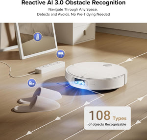 roborock Qrevo CurvX Robot Vacuum and Mop, 22,000Pa Suction, 3.14’’ Ultra Slim, Zero-Tangling Design, Reactive AI Obstacle Recognition, AdaptiLift Chassis, Auto Hot Water Mop Washing & Drying