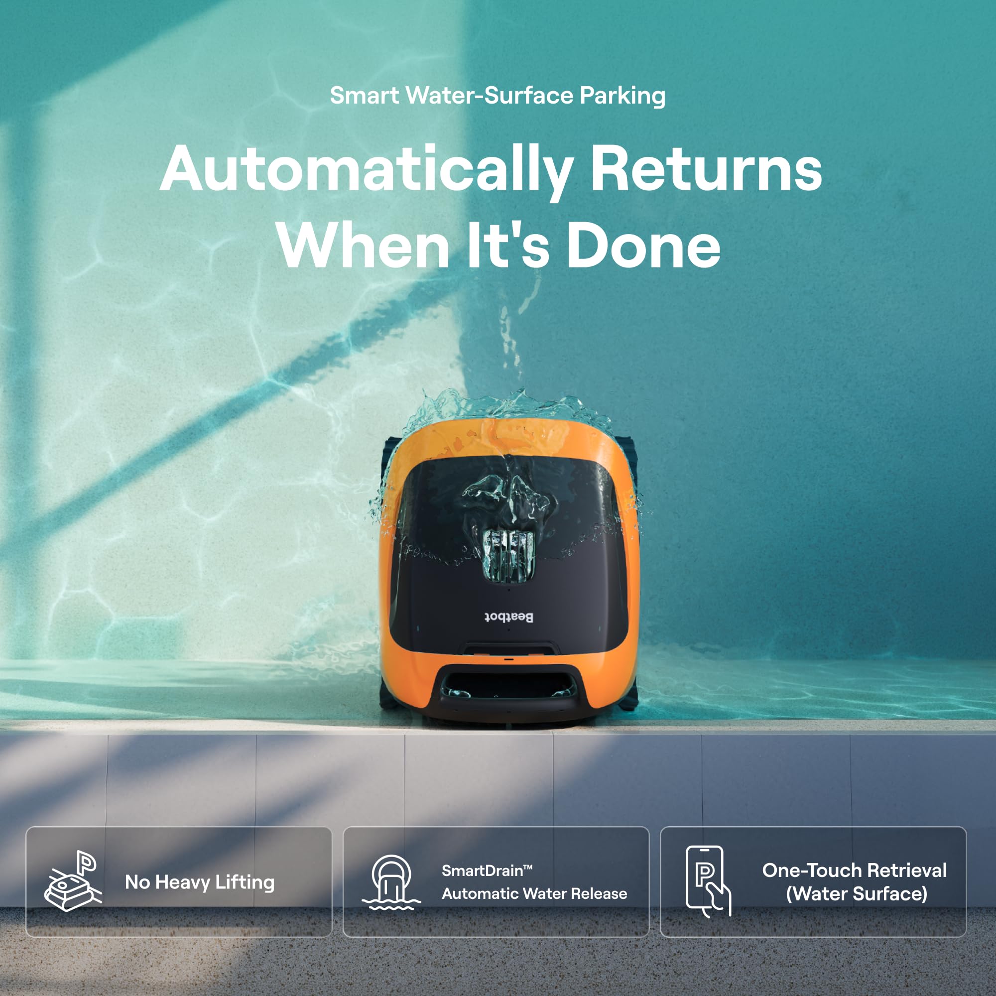 Beatbot Sora 30 Robotic Pool Cleaner | 6800 GPH | Surface Parking