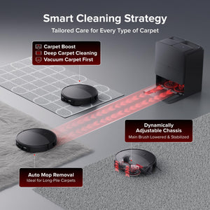 roborock Saros 20 Robot Vacuum and Mop, 3.46 in Double-Layer Threshold, 36,000 Pa, 3.14’’ Ultra Slim, Zero-Tangling for Pet Hair, 212°F Hot Water Wash, AI Powered Smart Cleaning for Carpet, Black