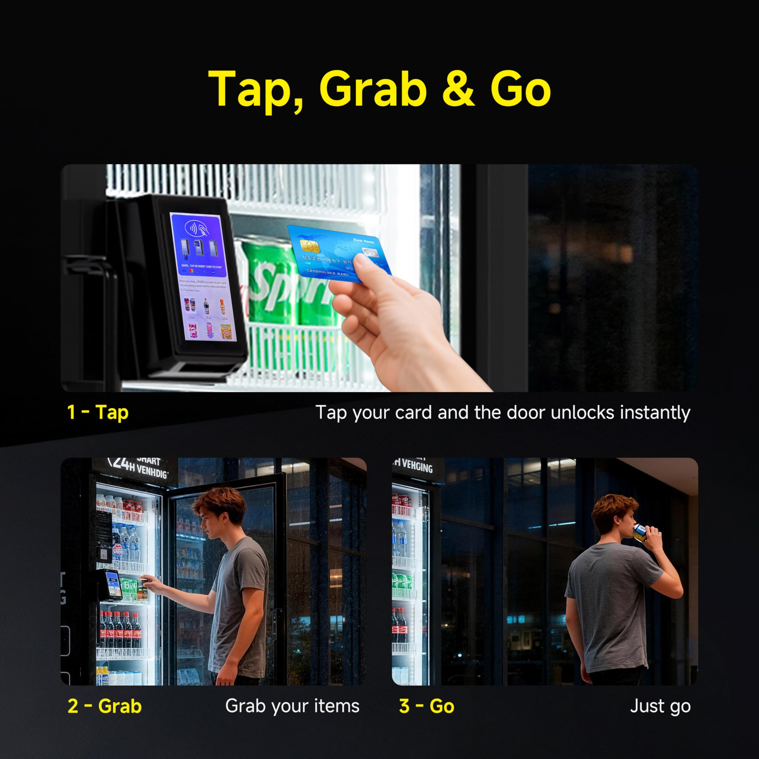 Smart Combo Vending Machine for Business with AI Technology Vending Machine for Sale, Card Reader & App Control Refrigerated Commercial US-360
