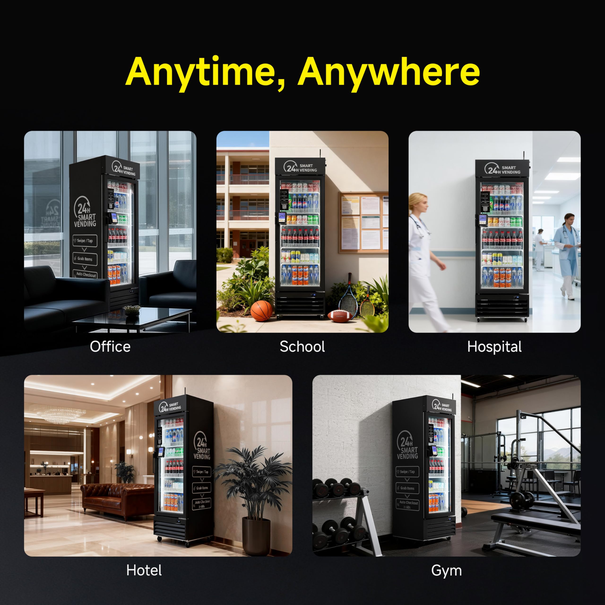 Smart Combo Vending Machine for Business with AI Technology Vending Machine for Sale, Card Reader & App Control Refrigerated Commercial US-360