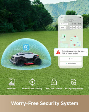 DREAME LiDAR 3500 Robot Lawn Mower A3 AWD Pro Wire Free No RTK, 4WD for 38.7° Slopes, Dual AI Vision Robotic Lawn Mowers,Dual-Disc Cutting 15.8" Width, Smart Zero-Edge, App Control for 0.87 Acre