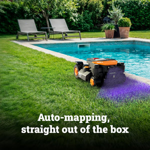 Worx Landroid Vision Cloud 4WD Robot Lawn Mower, No Perimeter Wire Robot Mower for 1/4 Acre, AI Obstacle Avoidance + RTK Cloud Navigation, 84% Slope, Auto Mapping, App Control, Cut-to-Zero, WR341
