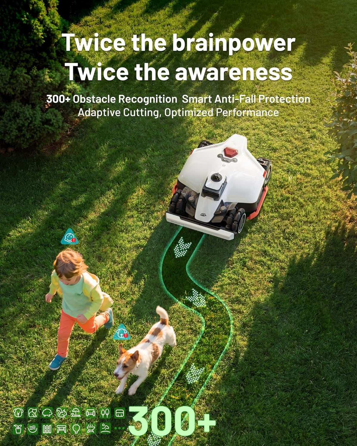 Mammotion LUBA 3 AWD 3000H Robot Lawn Mower for 0.75 Acre, 360° LiDAR+NetRTK+AI Vision Tri-Fusion Positioning, All-Wheel-Drive for 80% Slopes, 30 Multi-Zone Management, Cutting Height 2.2"-4.0"