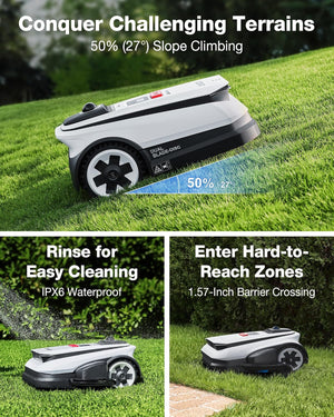 ECOVACS Goat A3000 LiDAR PRO Robotic Lawn Mower for Up to 3/4 Acre, 7500 mAh Battery with 189W Fast Charging, Wire-Free Dual-LiDAR Navigation, Built-in TruEdge Edge Trimmer, Smart App Control